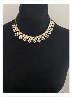 J.Crew Gold And Crystal Statement Necklace